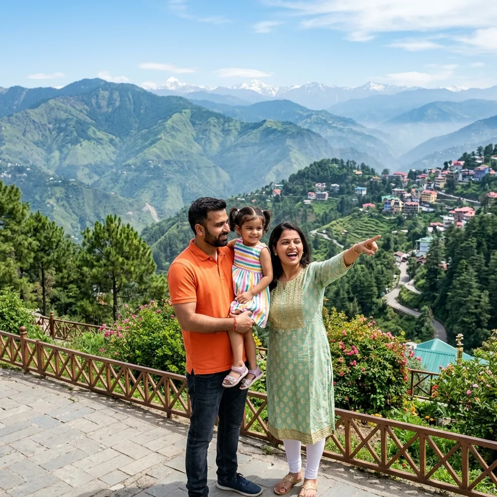 Happy Indian family travelling in Europe